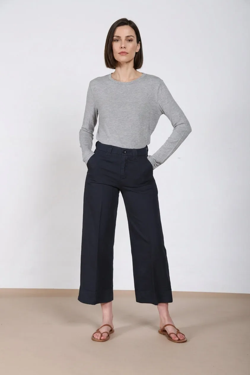 Mason's New York Studio Cropped chinos midnatsblå hør