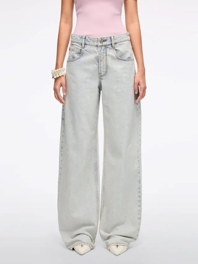Miss Sixty Barrel jeans light blue rhinsten carrot-leg
