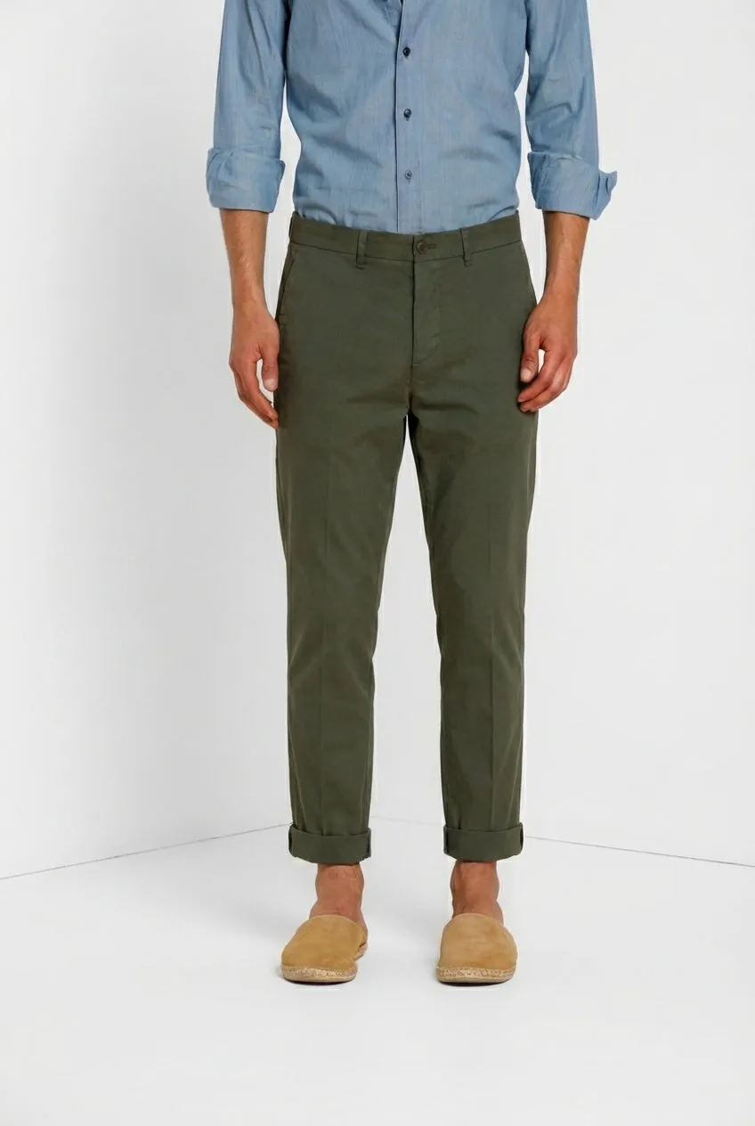 Mason's Boston Chinos herre mørkegrøn relaxed