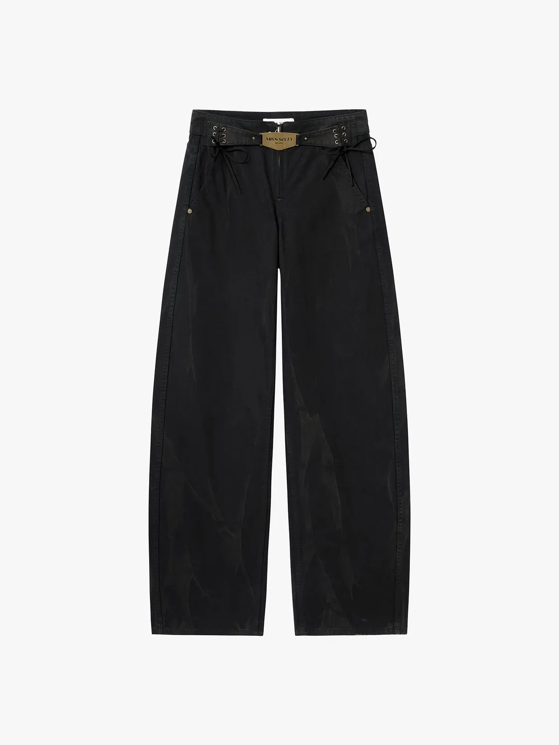 Miss Sixty Metal-Plate Curved-Cut jeans dark chocolate