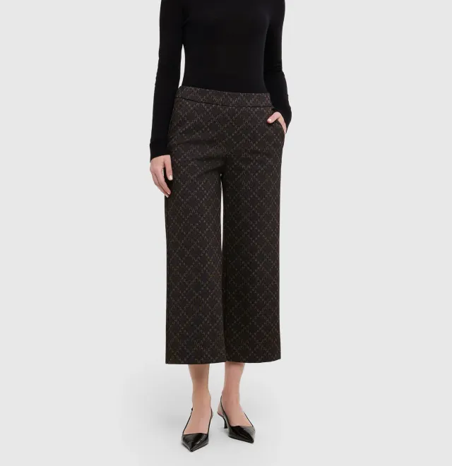 MAC Chiara Cropped bukser sort wide fit jersey