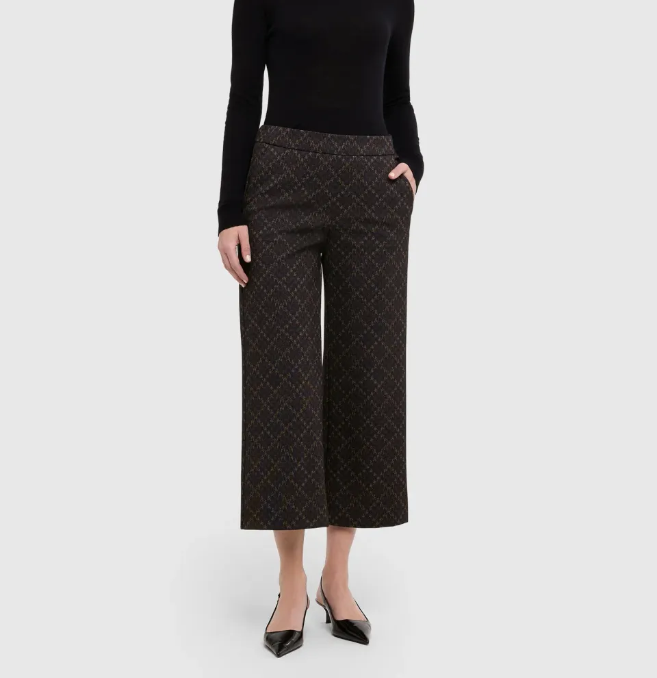 MAC Chiara Cropped bukser sort wide fit jersey