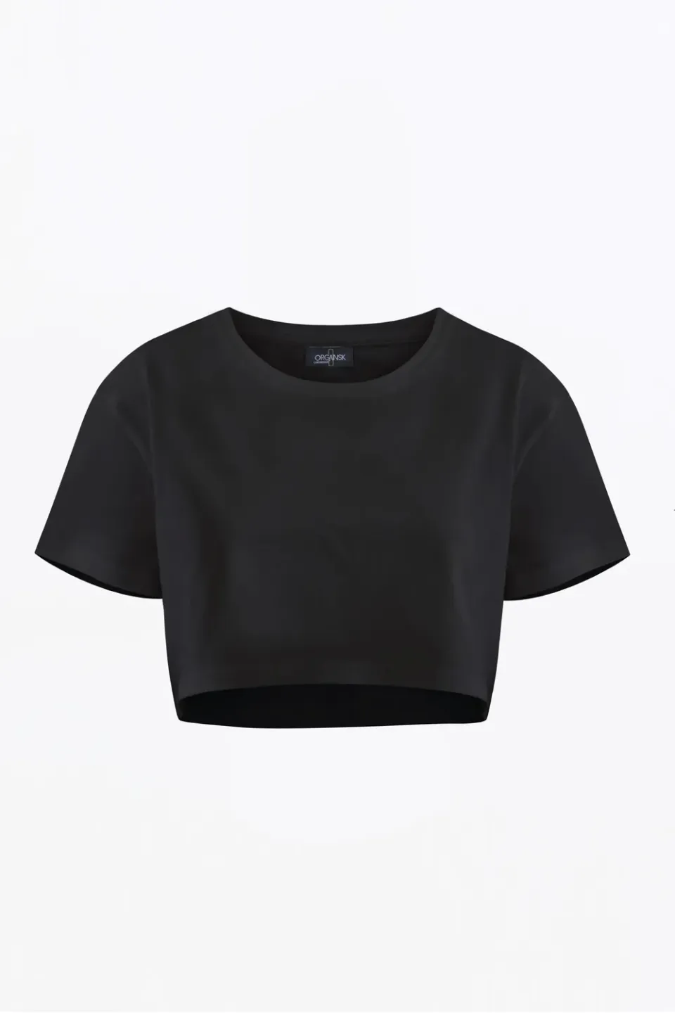 Organsk boxy crop T-shirt sort økologisk