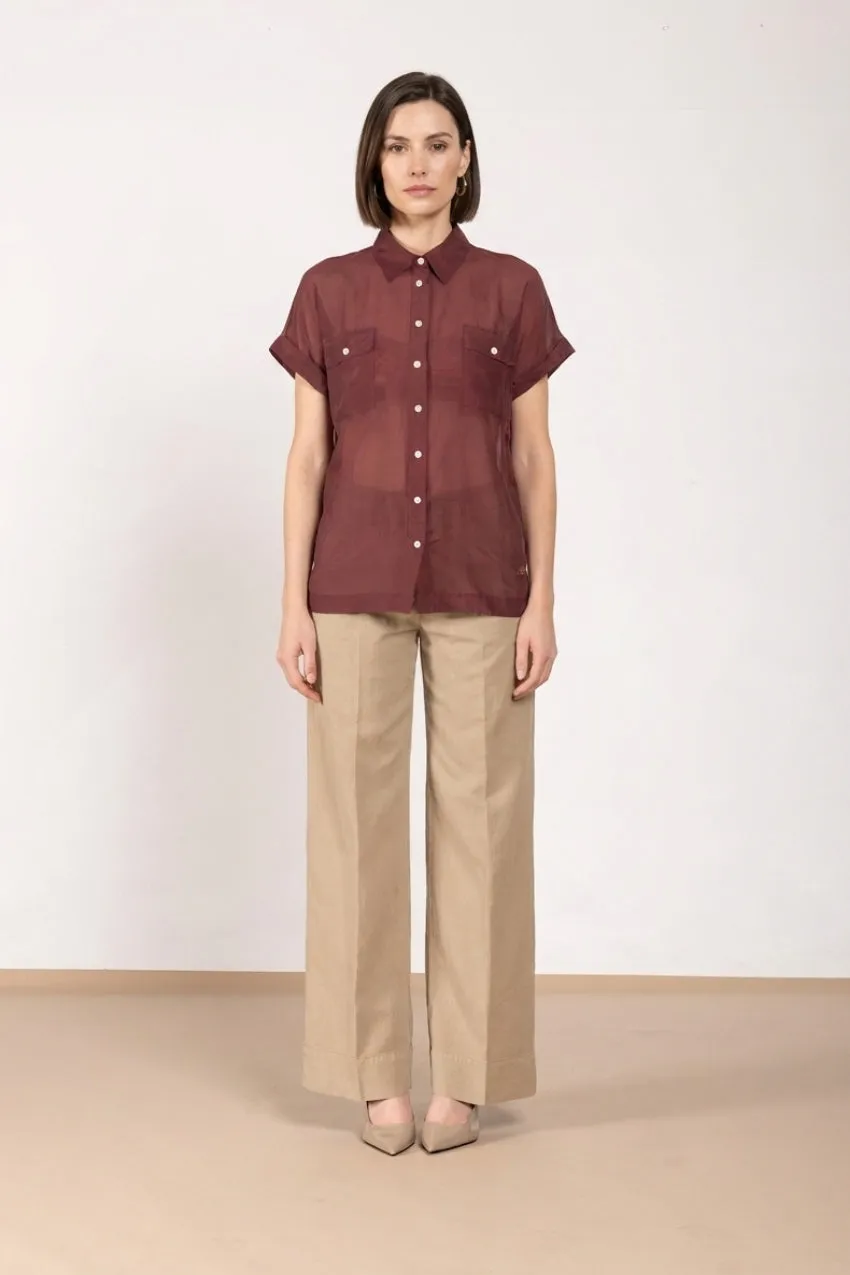 Mason's Natalie skjorte bordeaux bomuld silke