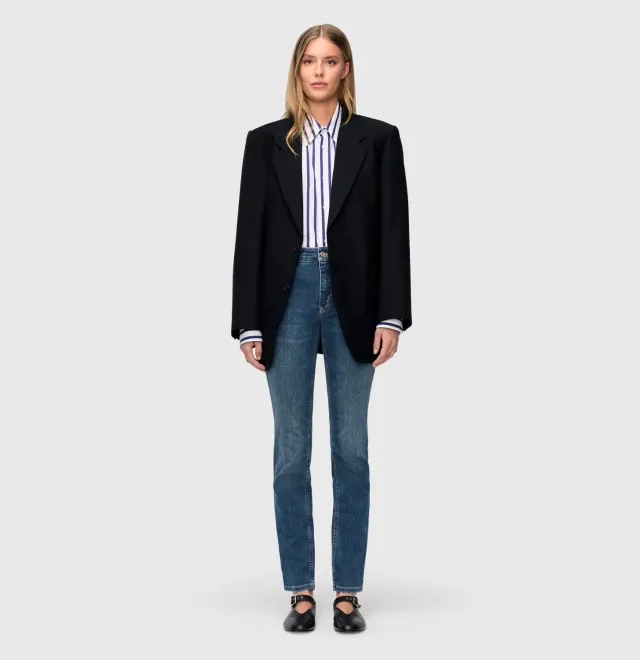 MAC Melanie 5040 straight jeans mellemblå stretch