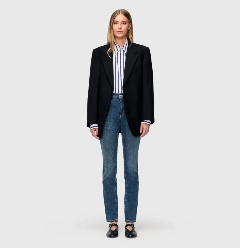 MAC Melanie 5040 straight jeans mellemblå stretch