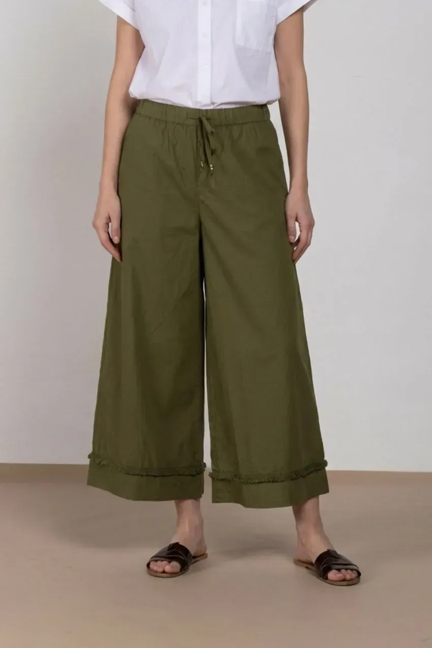 Mason's Portofino Cropped joggerbukser skovgrøn wide leg
