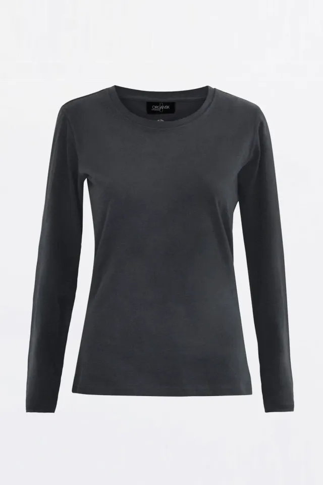 Organsk Classic langærmet t-shirt sort økologisk