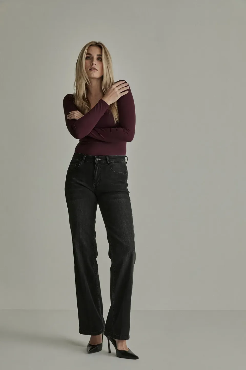 Para Mi Jeans Eve jeans Used Black wide