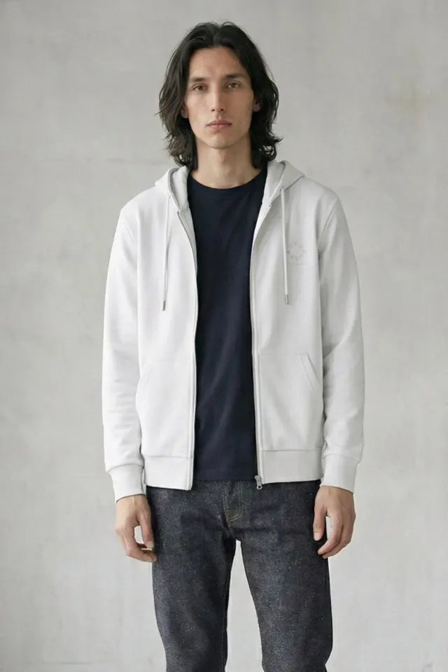 Organsk Classic Organic Zip-Up hættejakke off white økologisk