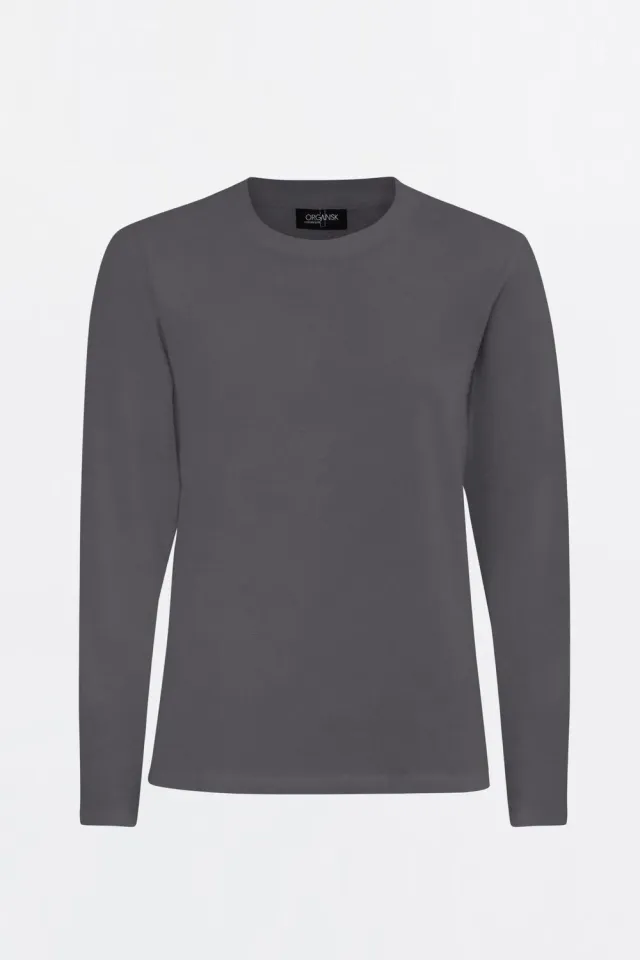 Organsk The Classic Organic Long-Sleeve Tee langærmet t-shirt grå regular fit