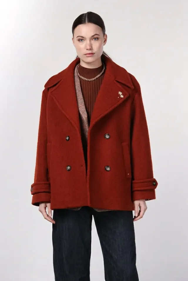 Mason's Leonie frakke terracotta uld bouclé