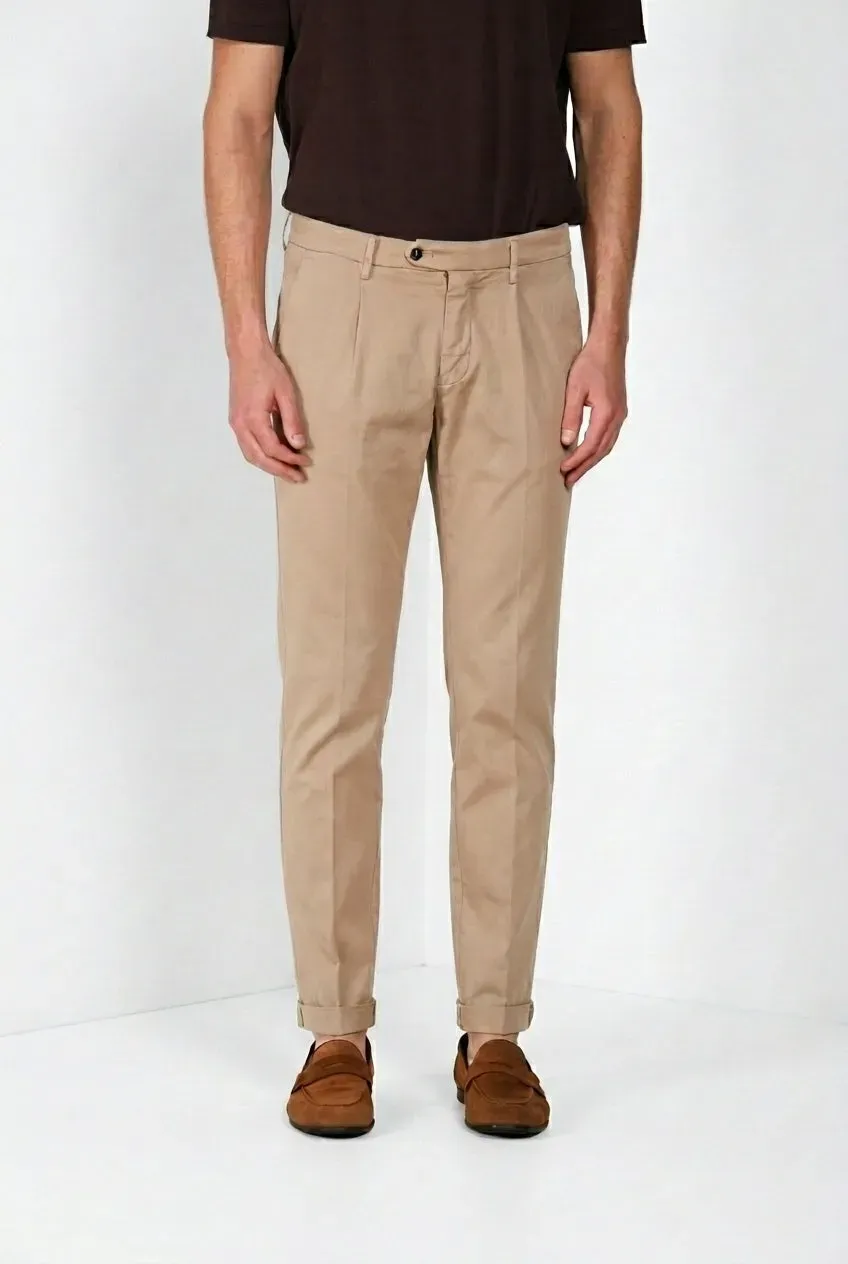 Mason's Torino 1 Pinces Flex chinobukser beige slim stretch