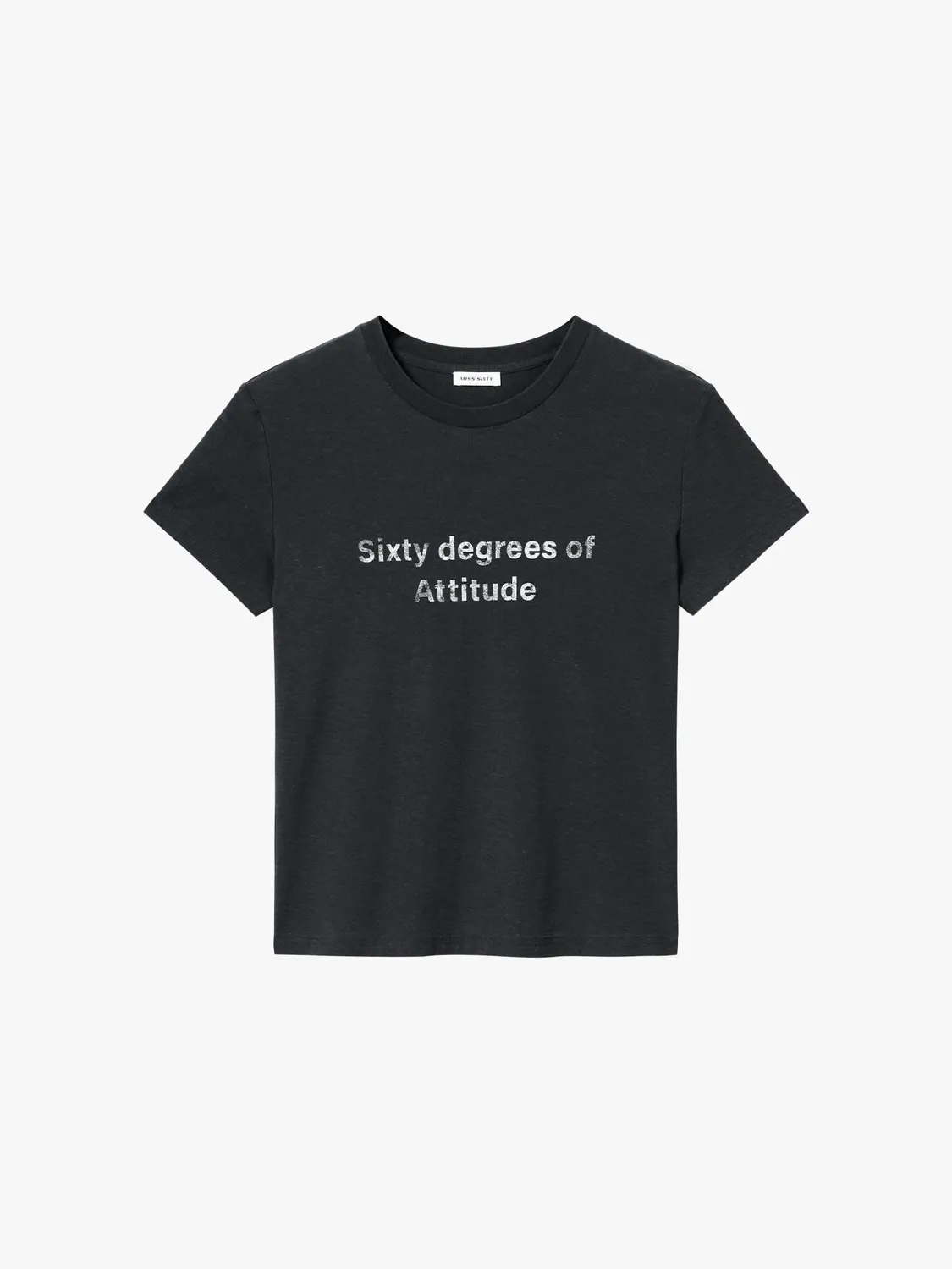 Miss Sixty Printed t-shirt sort slim-fit hør bomuld