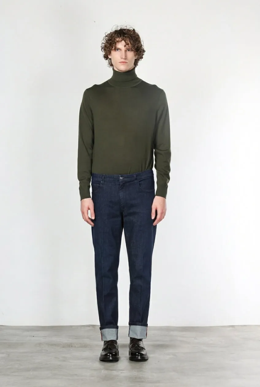 Mason's Harris 5-pocket navy carrot denim