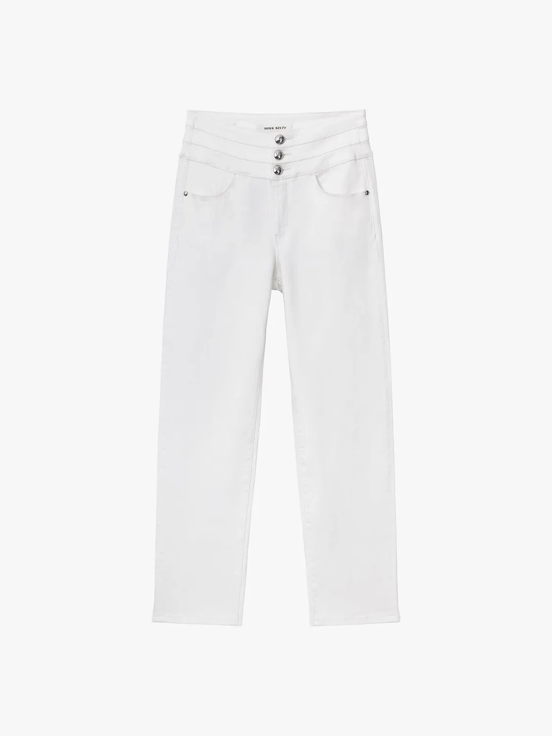 Miss Sixty Straight-Leg jeans hvide høj talje 30