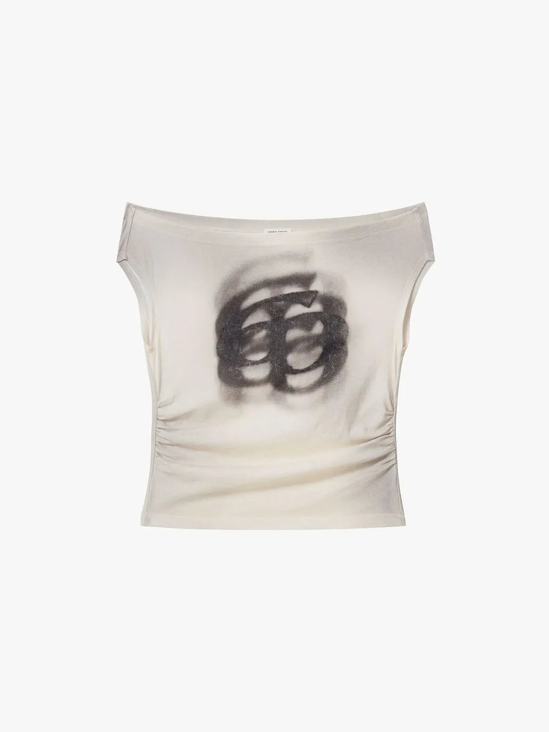 Miss Sixty off-shoulder t-shirt vintage kakifarvet