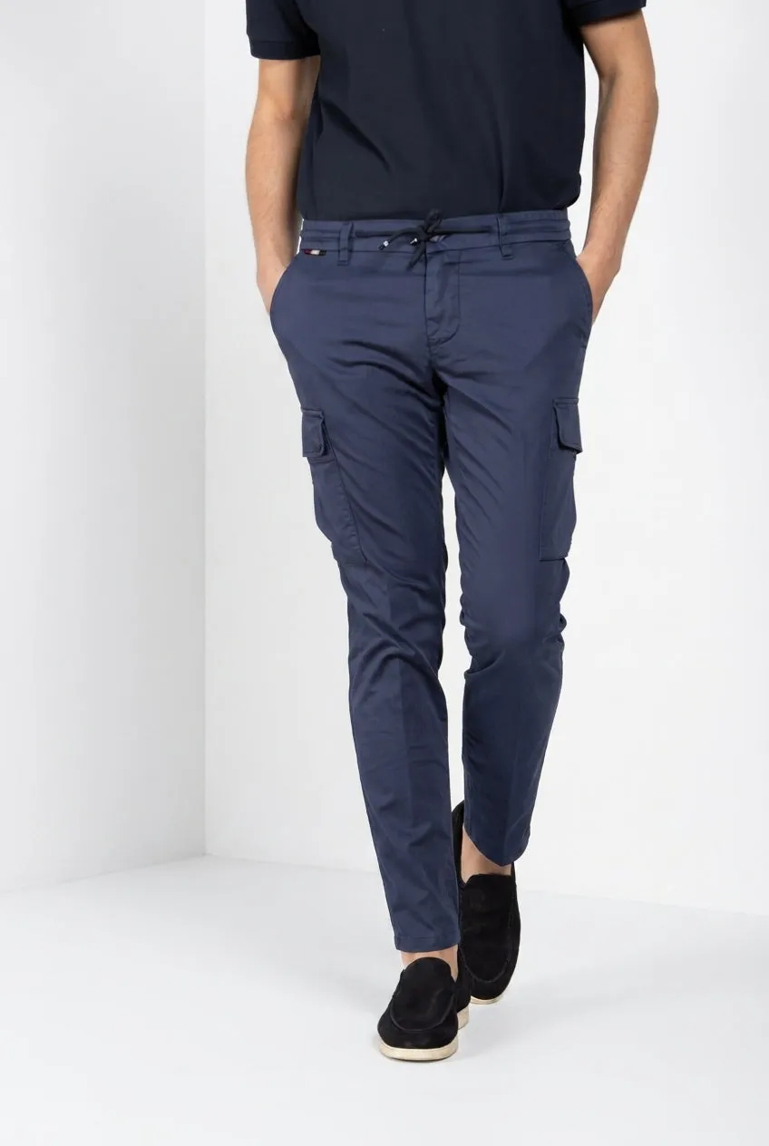 Mason's Chile Jogger cargo navy stretch extra slim