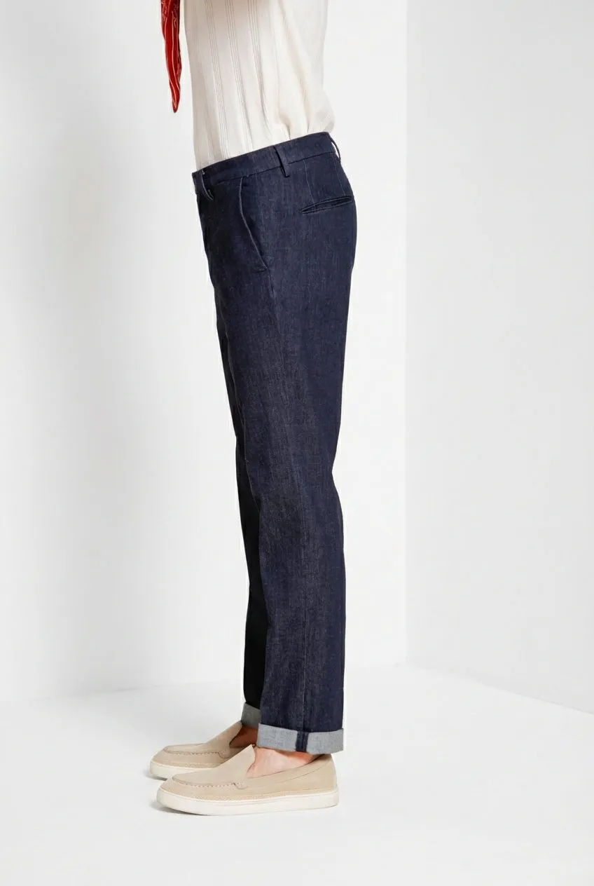 Mason's Boston chinobukser navy denim relaxed fit