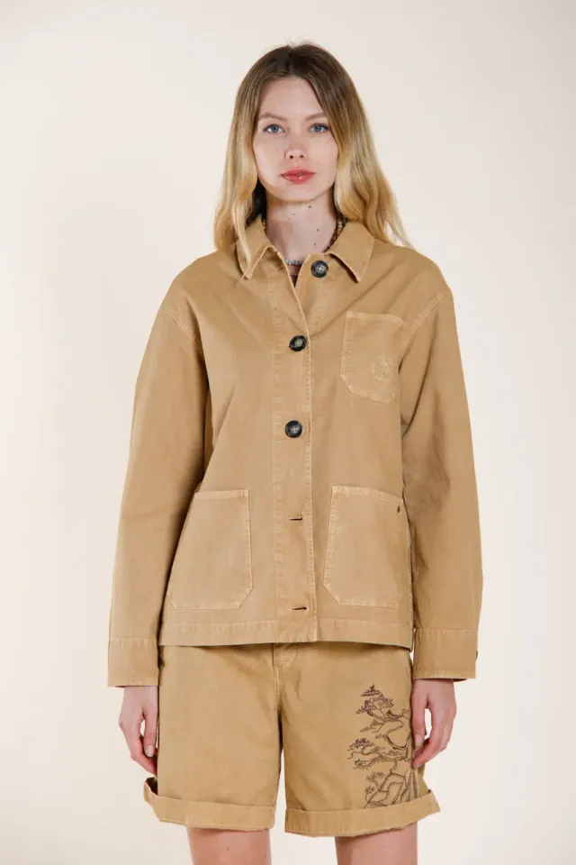Mason's Irma Pockets jakke mørkebeige panama