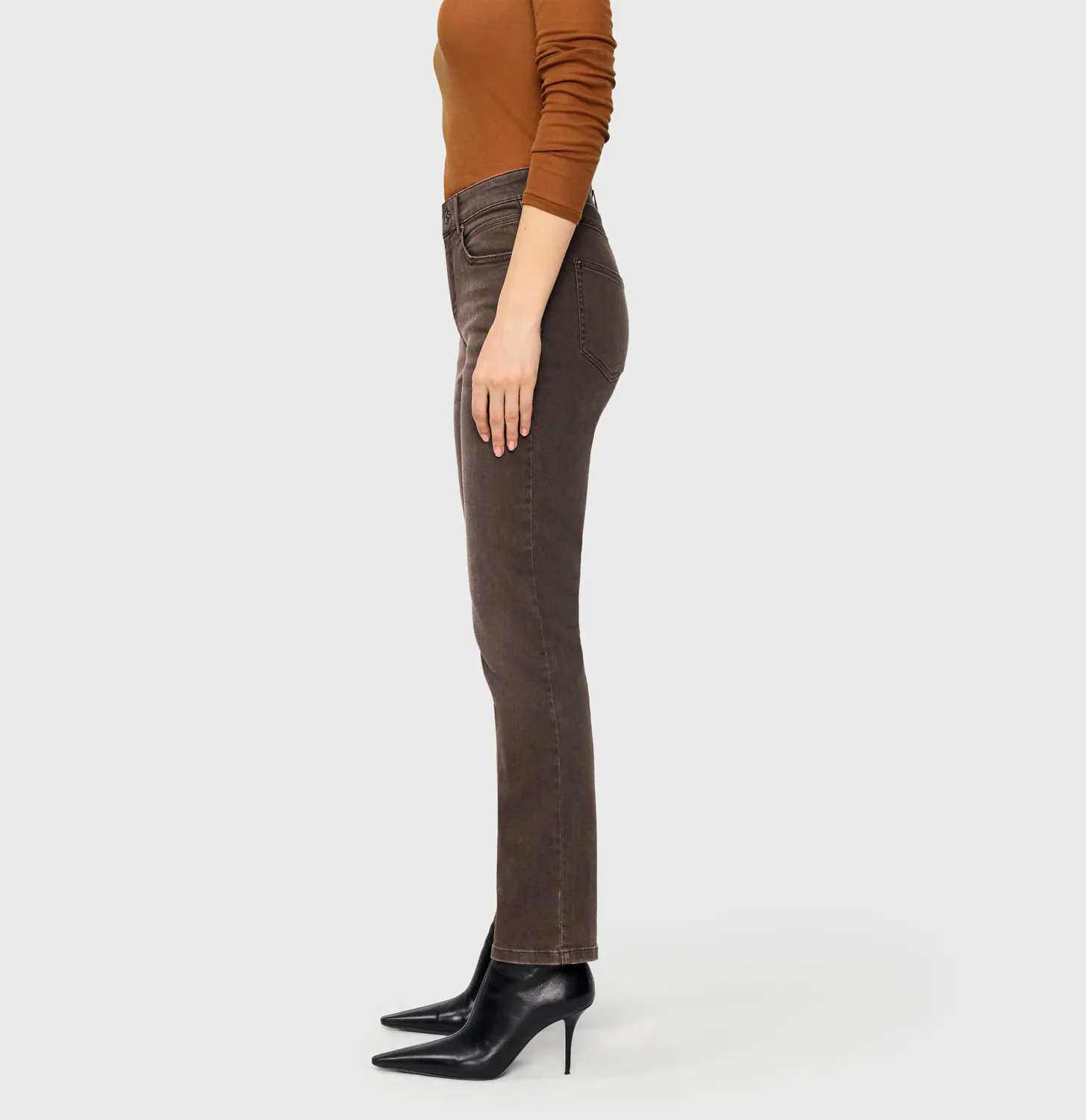 MAC Melanie 5040-90-0387L straight jeans brun stretch