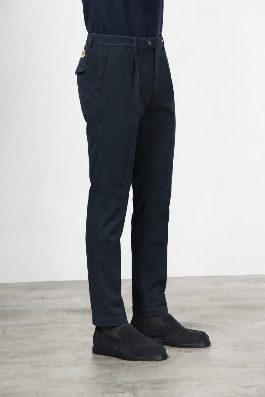 Mason's Torino 1 Pinces chino bukser blå slim cashmere