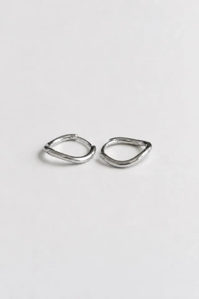 Organsk Minimalist Hoop øreringe sølv 1,2 cm