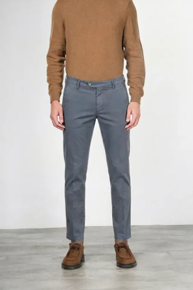 Mason's Torino Flex chino bukser blå slim satin