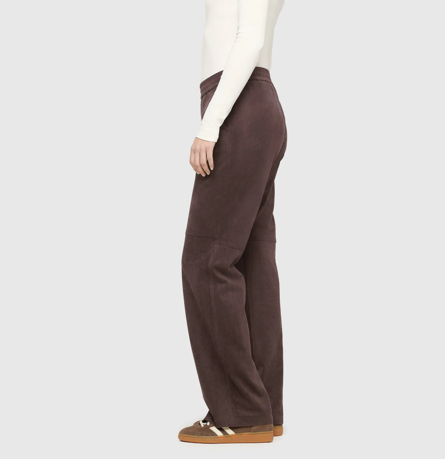 MAC Chiara bukser brun velour wide fit