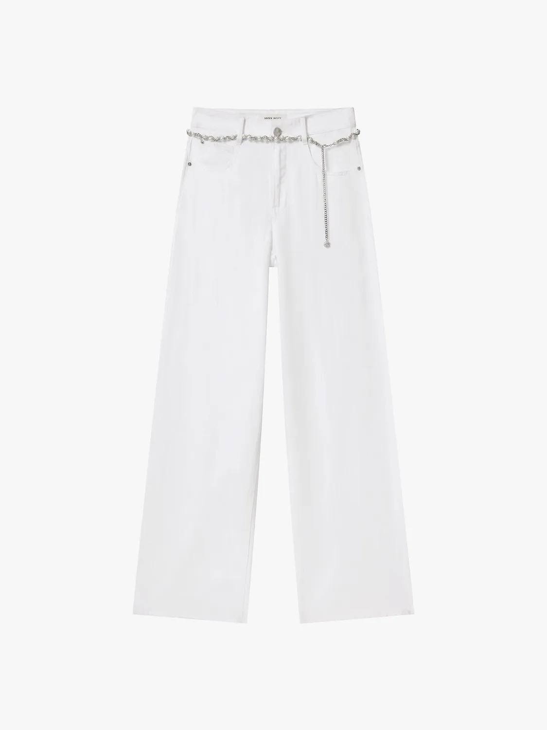 Miss Sixty Straight jeans hvid perlekæde hør