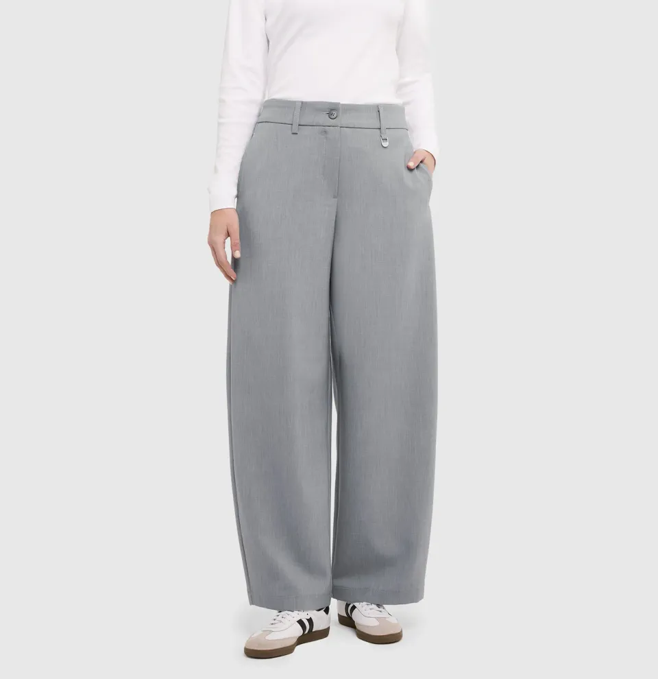 MAC Jeans Bailey barrel bukser grå flannel