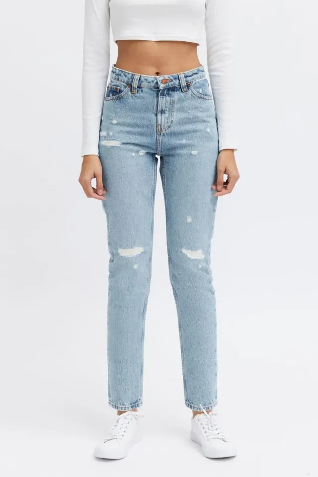 Organsk Oxygen Raw Rebellion jeans høj talje lys