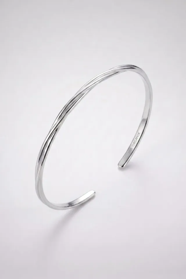 Organsk Essence Bangle armring sølv snoet
