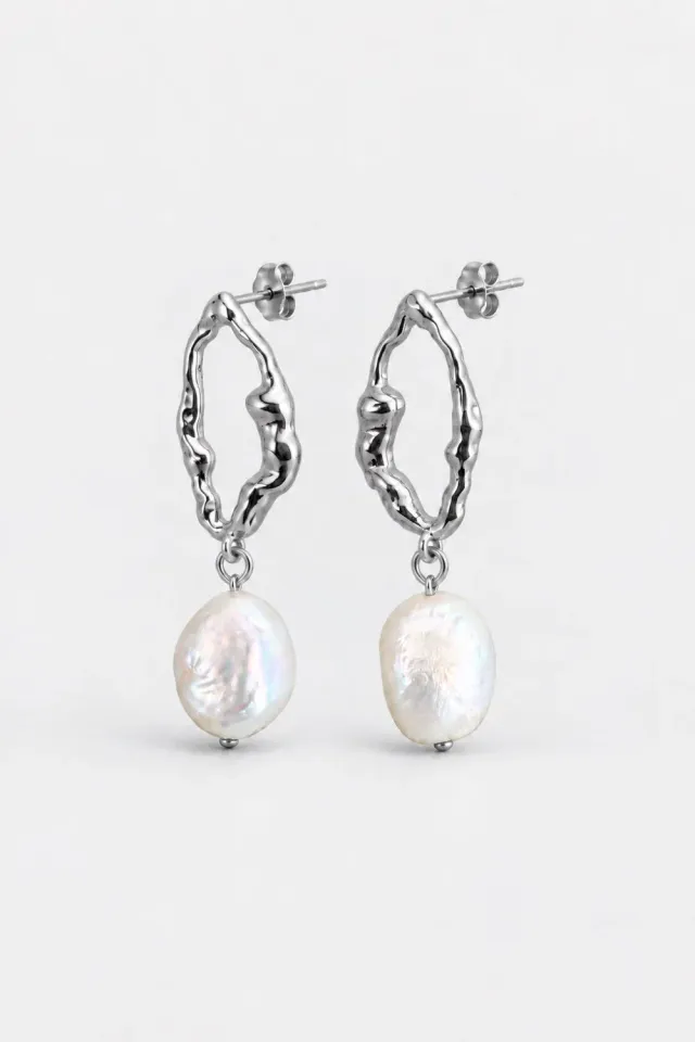 Organsk Baroque Pearl Drop øreringe sølv perle