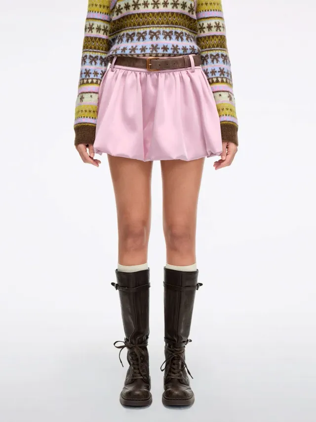 Miss Sixty Belted Peplum nederdel pink med bælte