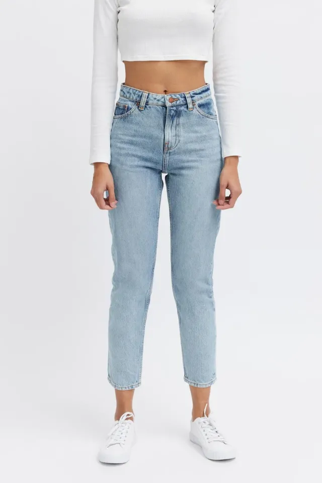 Organsk Oxygen Shorty jeans blå cropped 29/27