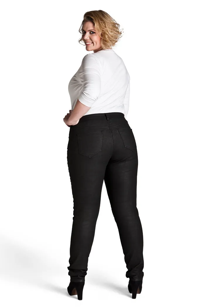 Merrytime 15639-439-09 Slim bukser sort coated skindlook
