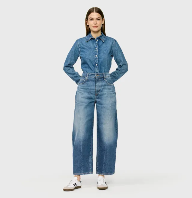 MAC DAKOTA Barrel jeans mellemblå Barrel Fit
