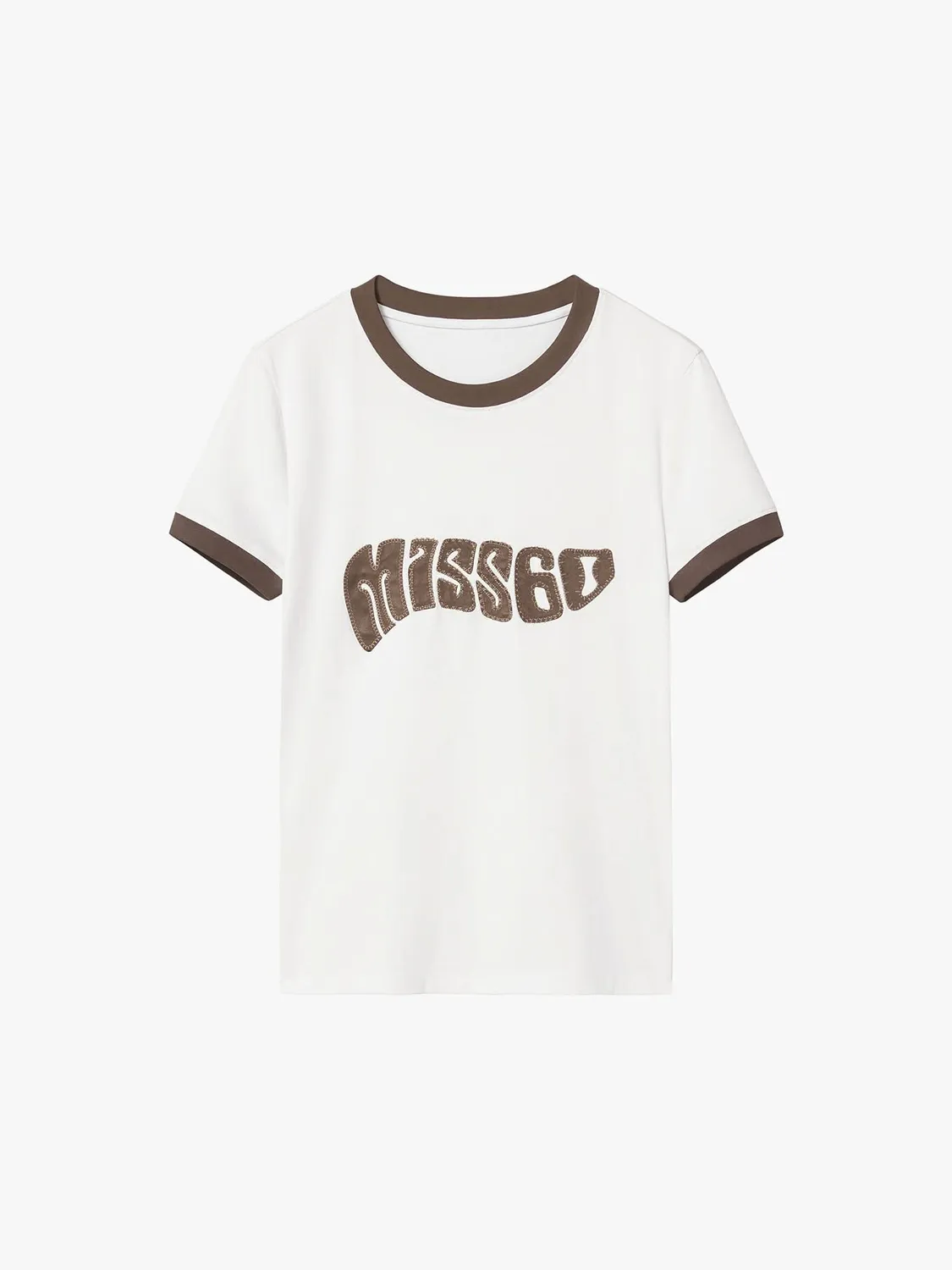 Miss Sixty Patchwork t-shirt hvid – slim fit bomuld