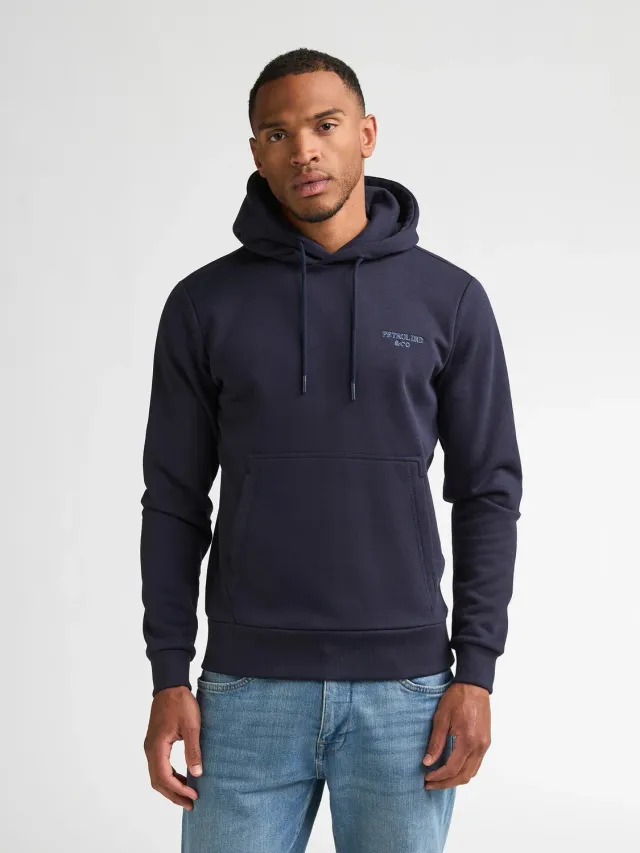 Petrol Industries Redwood hoodie Royal Navy børstet bomuld