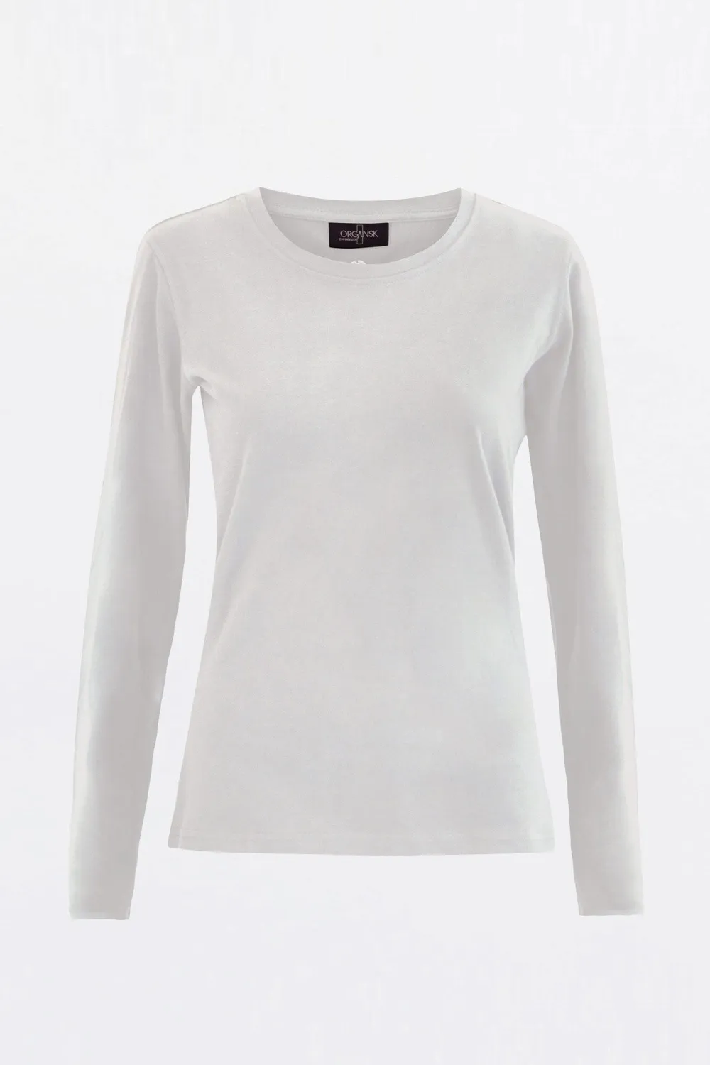 Organsk Classic langærmet T-shirt hvid økologisk