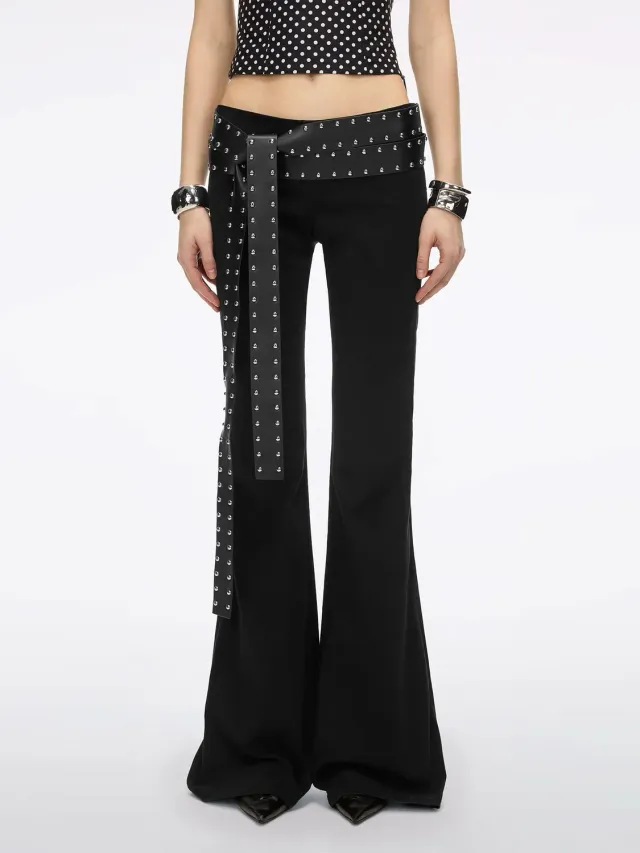 Miss Sixty Bella flare jeans sort med bælte