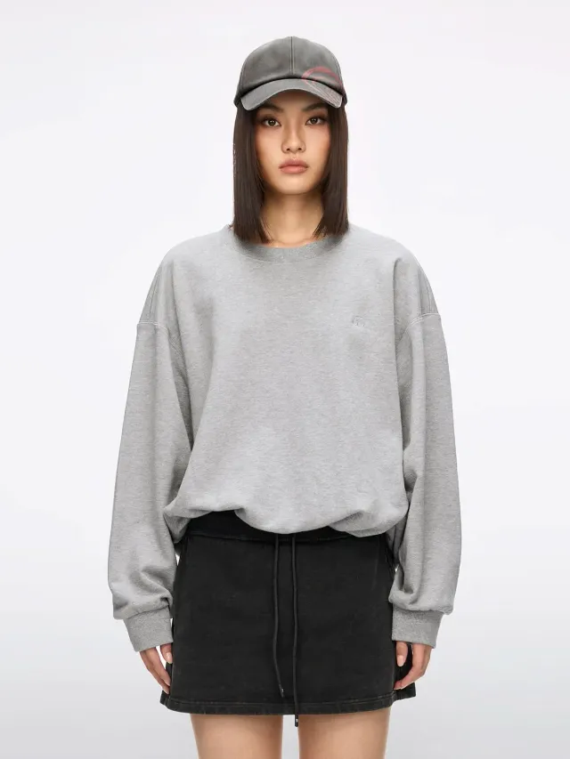 Miss Sixty rhinestone sweatshirt grå cropped