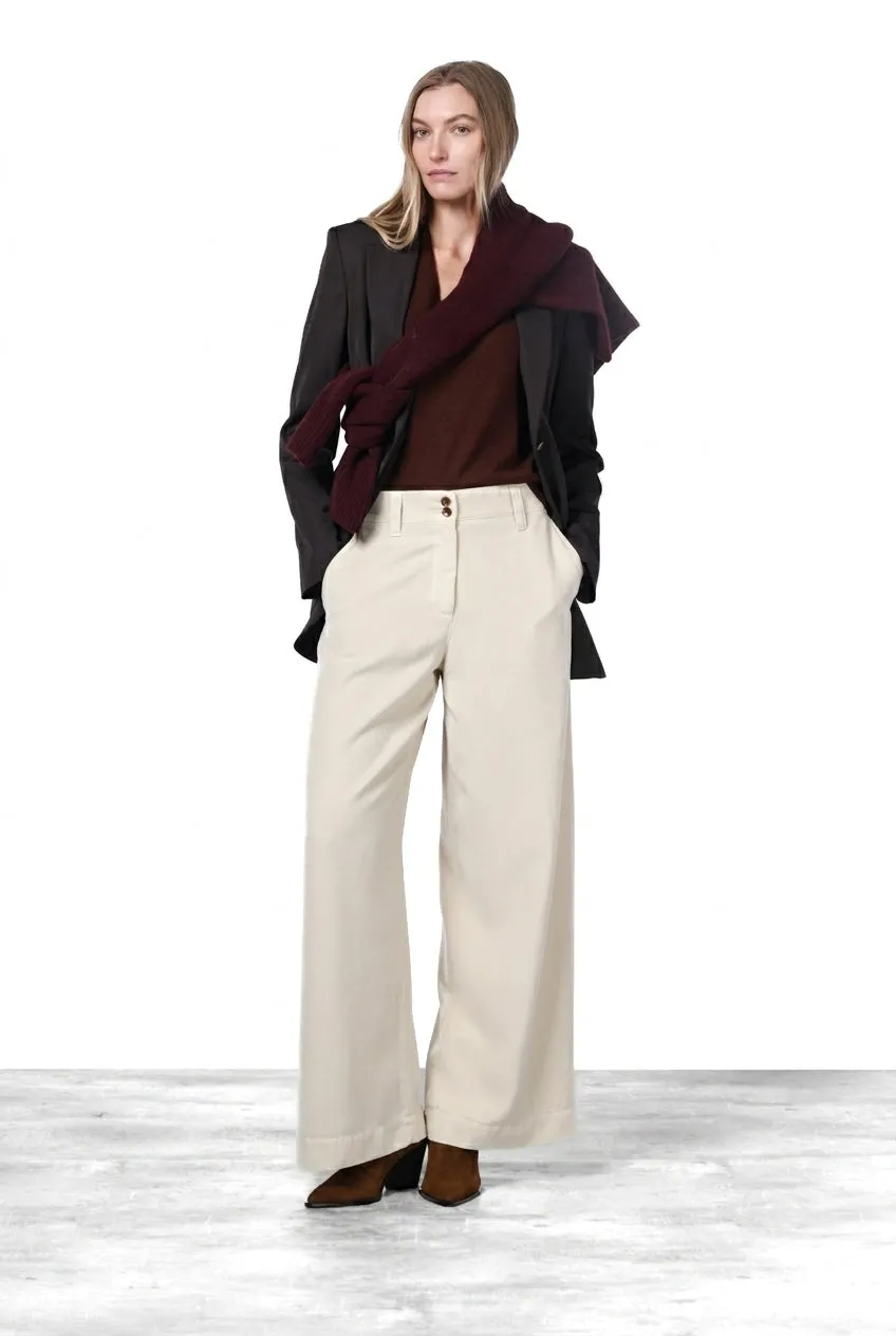 Mason's New York Wide Elax chinobukser creme wide leg