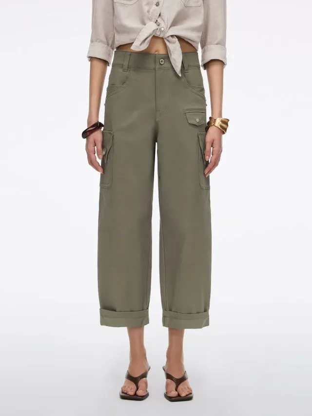 Miss Sixty cargo bukser armygrøn cropped bomuld