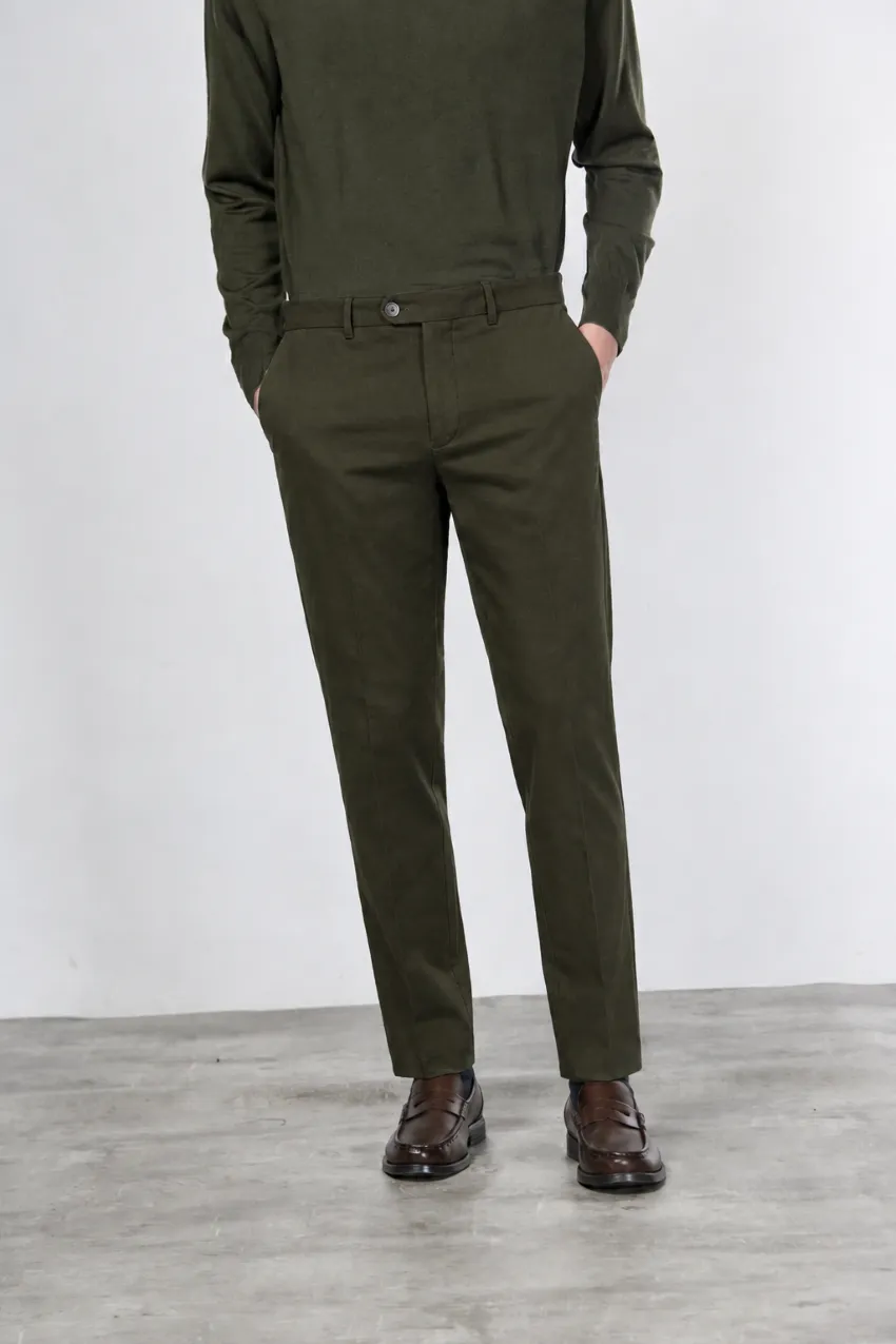 Mason's Paris chinobukser skovgrøn uld carrot fit
