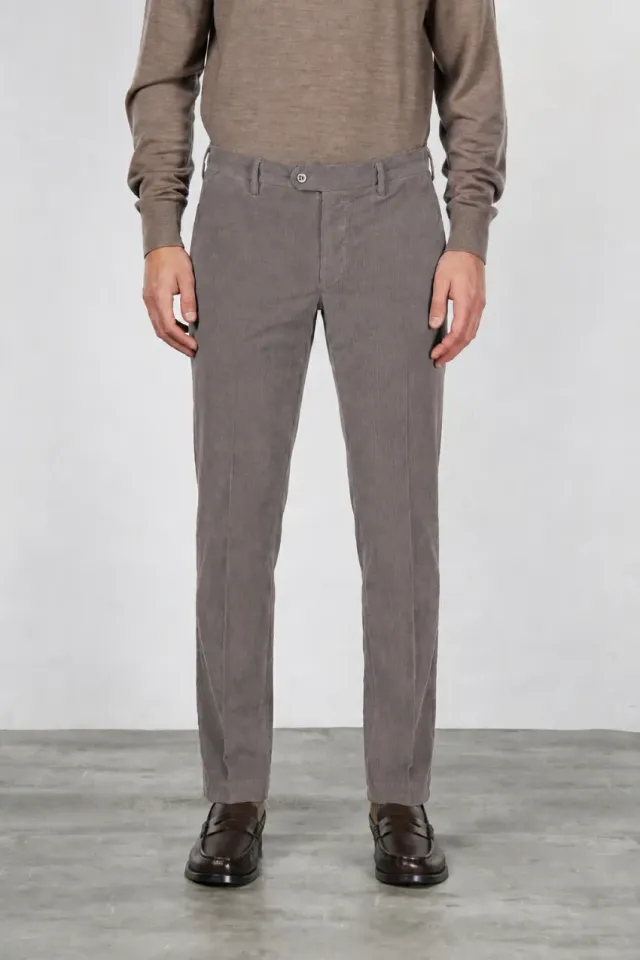 Mason's New York chinobukser grå fløjl regular fit