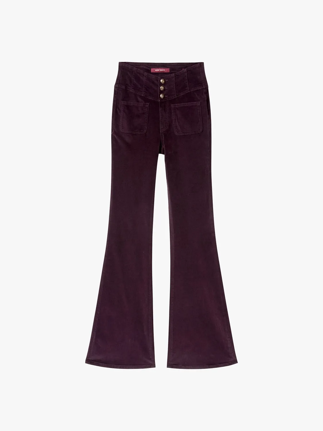 Miss Sixty Glenda Plus 5 flare jeans mørkerød stretch