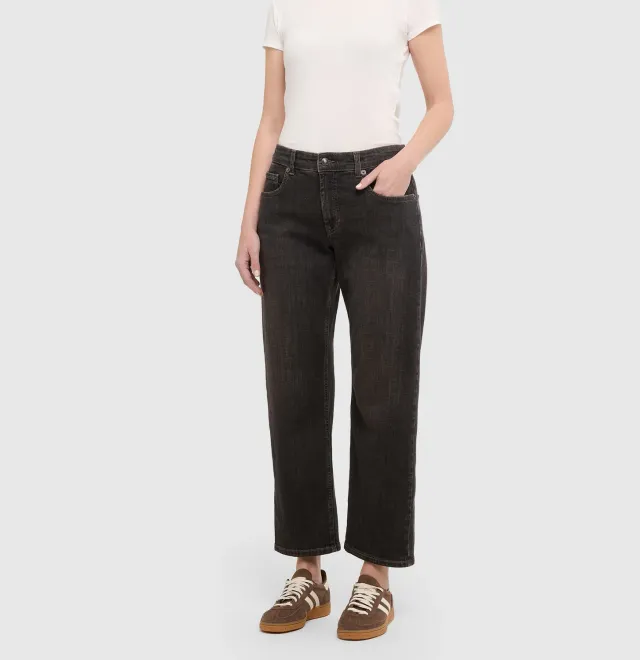 MAC Gina Straight jeans dame grå stretch vintage