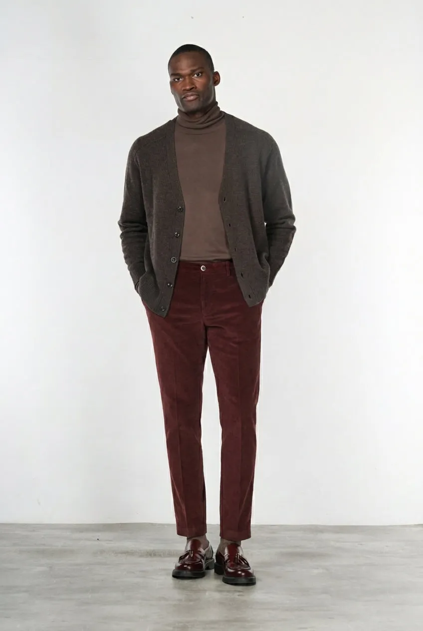 Mason's Milano chinos mørkerød fløjl extra slim